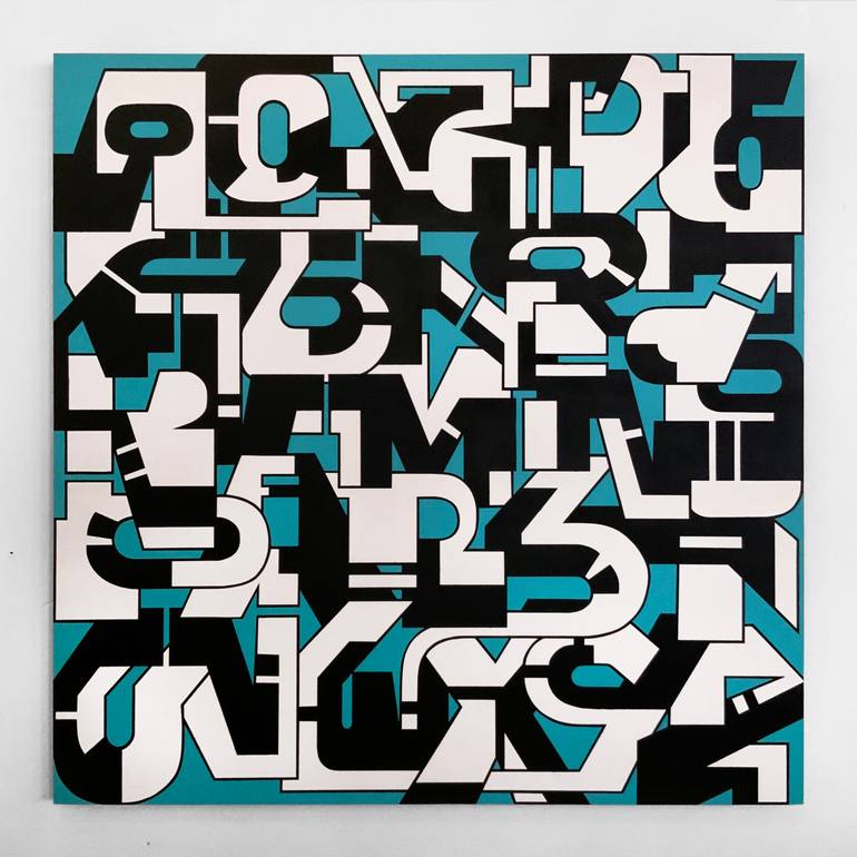 Original Abstract Typography Painting by Alpha Better
