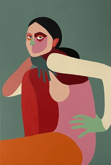 Original Cubism Women Paintings by Kate Matsevych