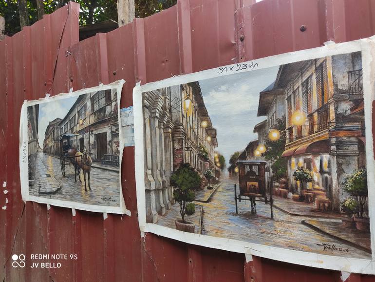 Original Documentary Architecture Painting by Vincent Bello