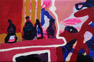 Print of Abstract Interiors Paintings by Monika Jambor-Mihalyi