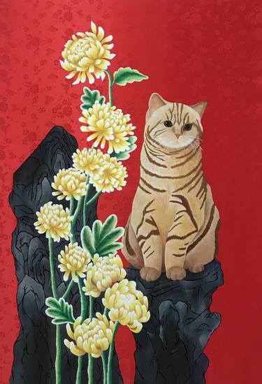 Original Cats Painting by DaEun Lee
