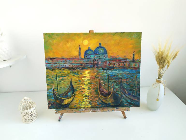 Original Abstract Cities Painting by Kristina Timofeeva