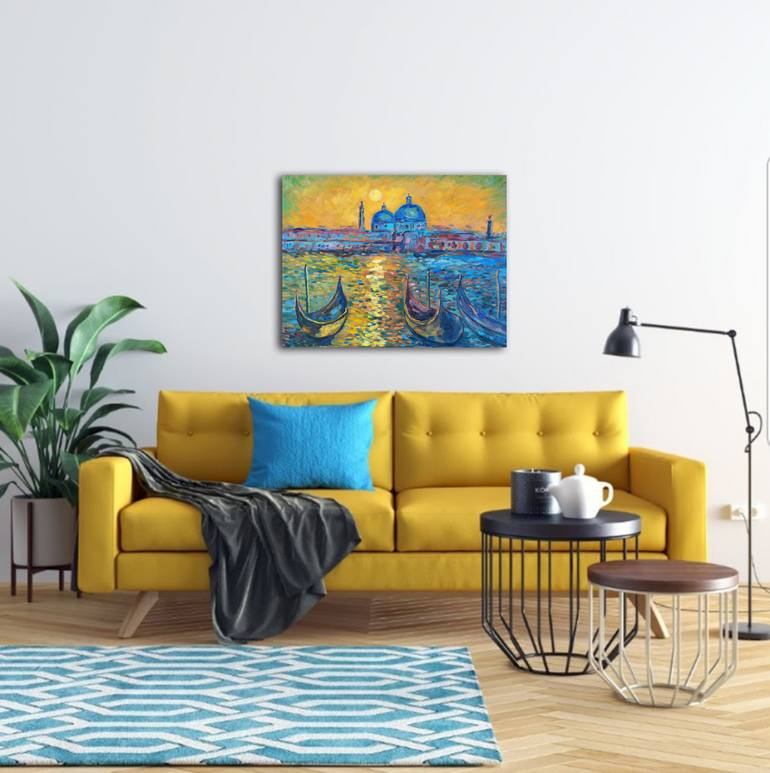 Original Abstract Cities Painting by Kristina Timofeeva