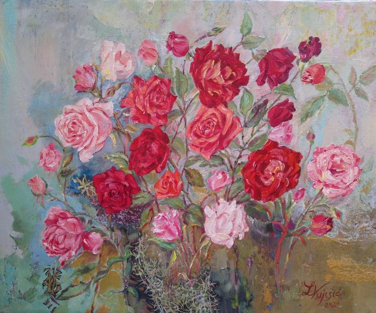 bed of roses painting