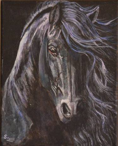 Black Horse Painting Painting By Saira Mirza Saatchi Art