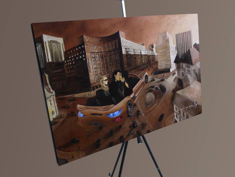 Original Impressionism Love Painting by Alex Sandulescu