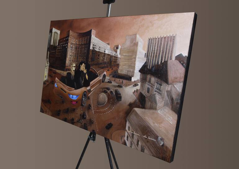 Original Impressionism Love Painting by Alex Sandulescu