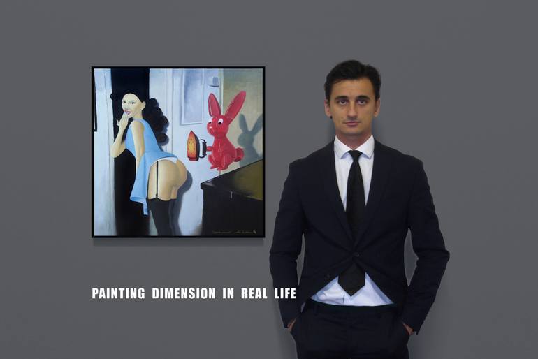 Original Minimalism Politics Painting by Alex Sandulescu