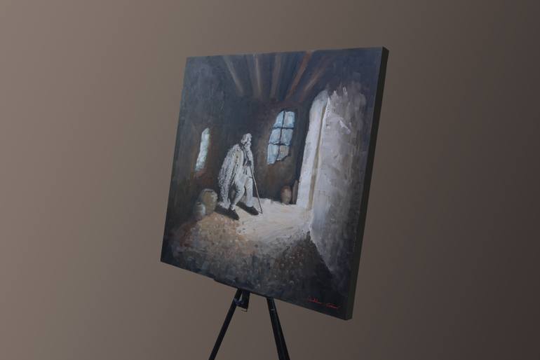 Original Impressionism People Painting by Alex Sandulescu