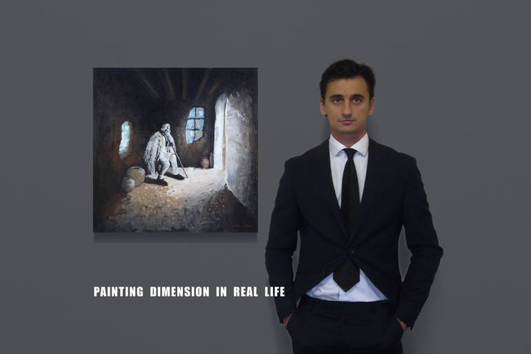 Original Impressionism People Painting by Alex Sandulescu