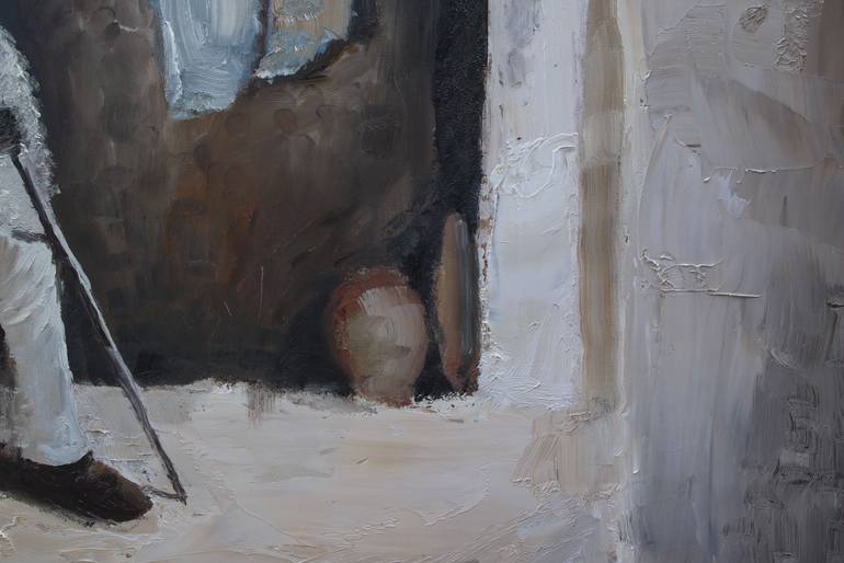 Original Impressionism People Painting by Alex Sandulescu