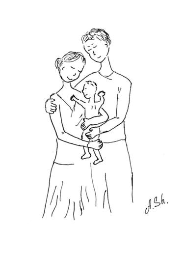 Print of Figurative Family Drawings by Alexandra Sharopina