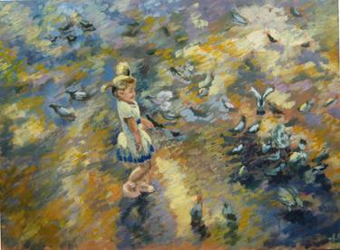 Original Impressionism Children Paintings by Alexandra Sharopina