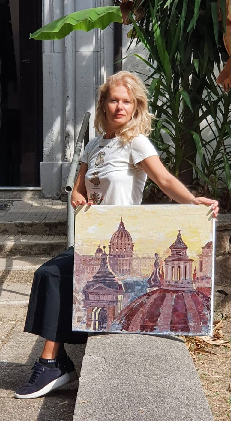Original Impressionism Architecture Painting by Milla Dereniuk