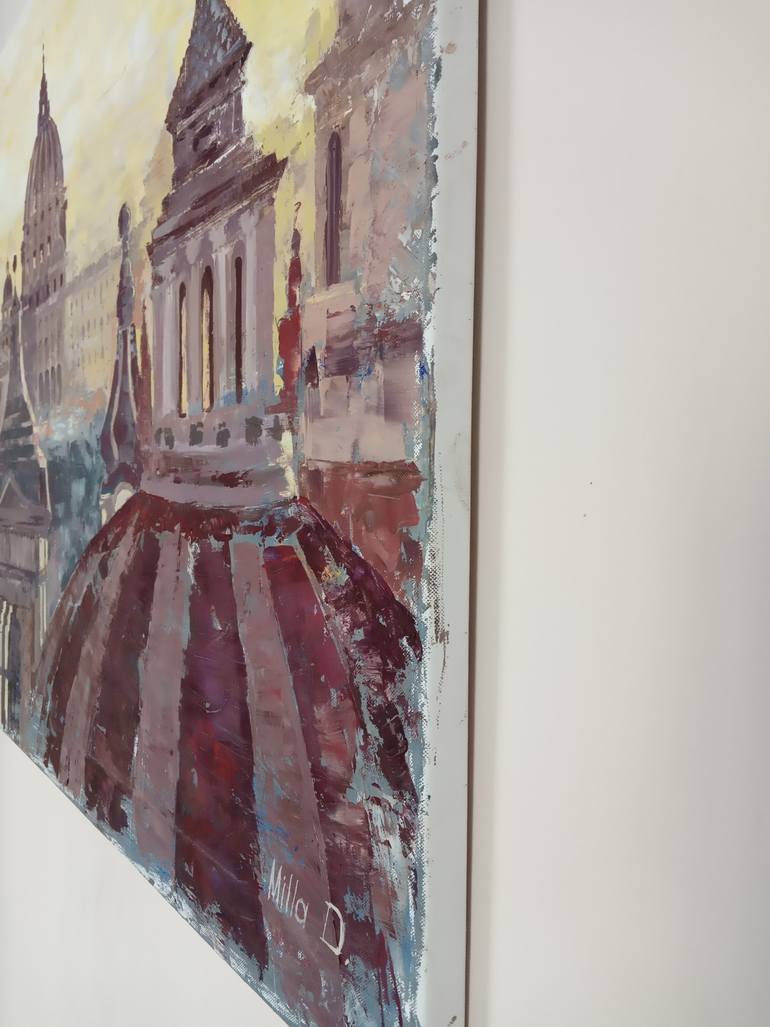 Original Impressionism Architecture Painting by Milla Dereniuk
