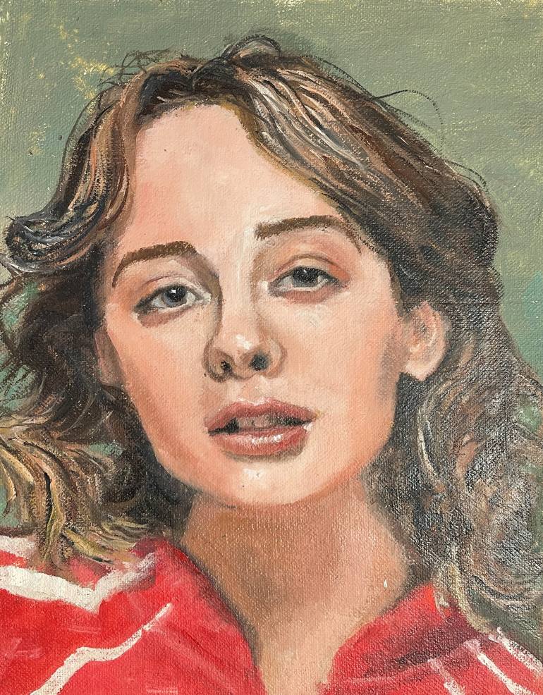 Girl in the red jacket Painting by Prabhdeep Singh Saatchi Art