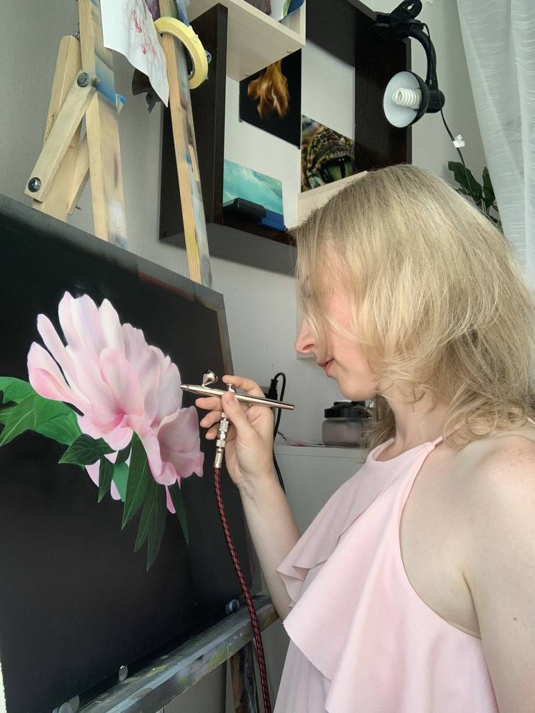 Original Realism Floral Painting by Anastasiia Nikolaeva