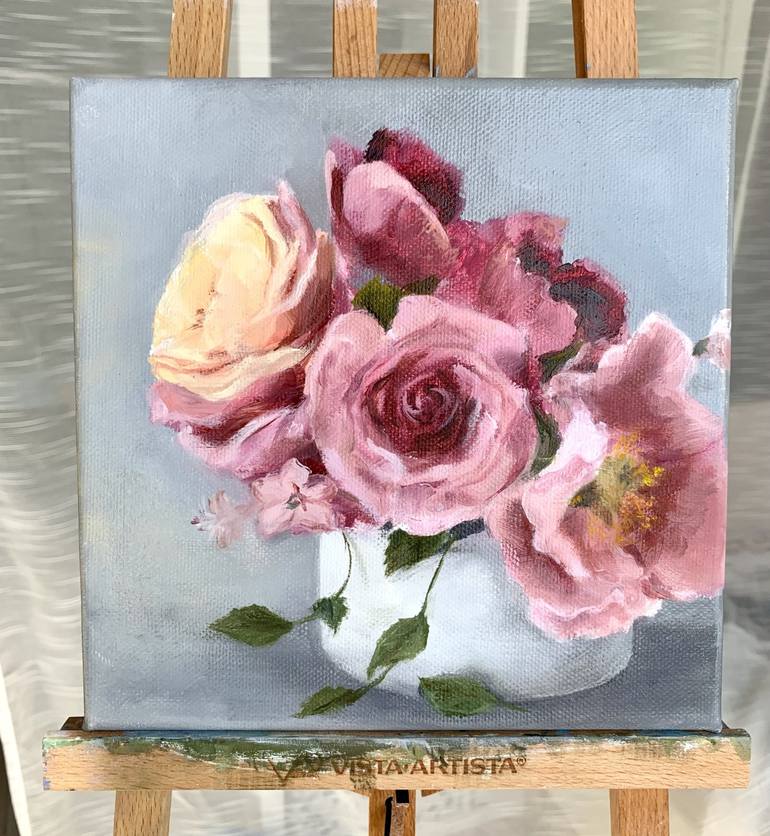 Original Expressionism Floral Painting by Anastasiia Nikolaeva