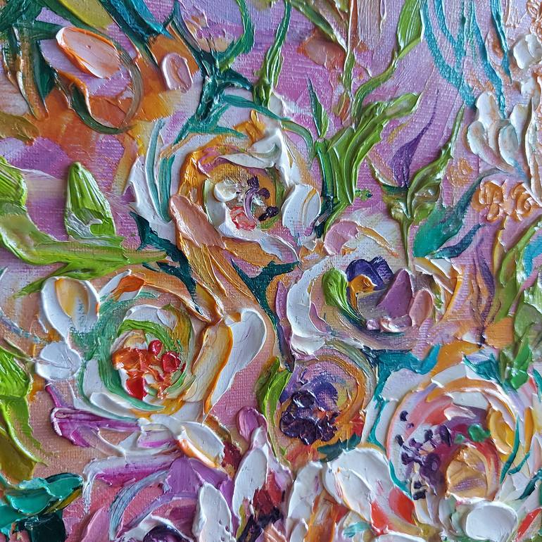 Original Impressionism Floral Painting by Lada Stukan