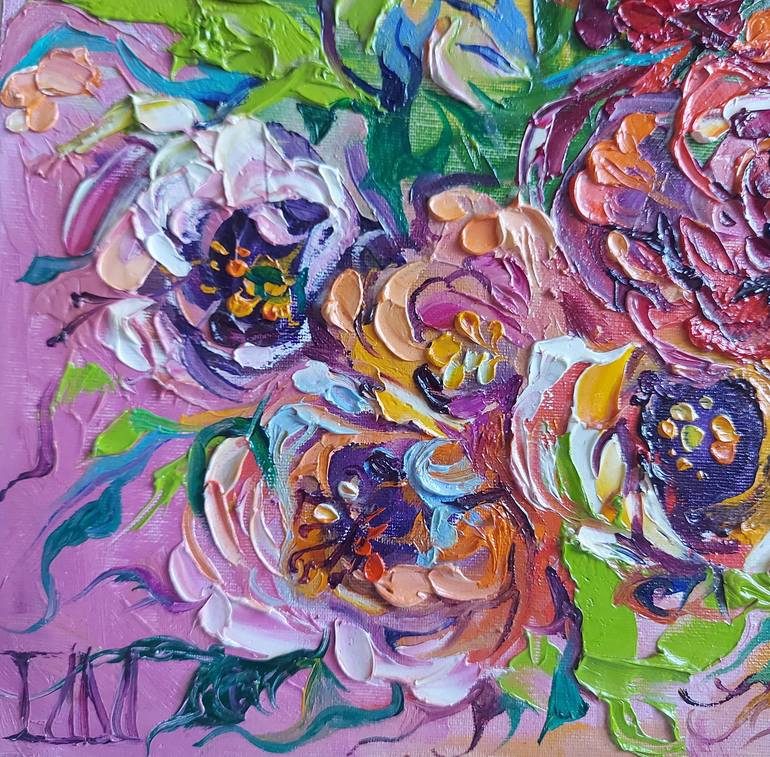 Original Impressionism Floral Painting by Lada Stukan