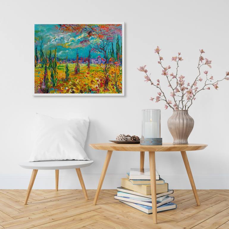 Original Impressionism Landscape Painting by Lada Stukan