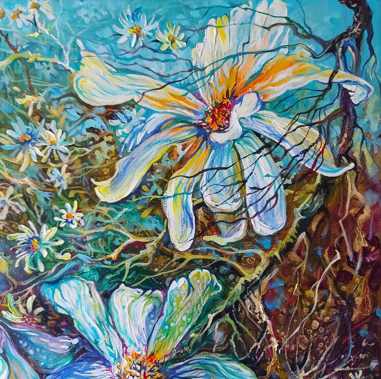 Original Impressionism Floral Painting by Lada Stukan