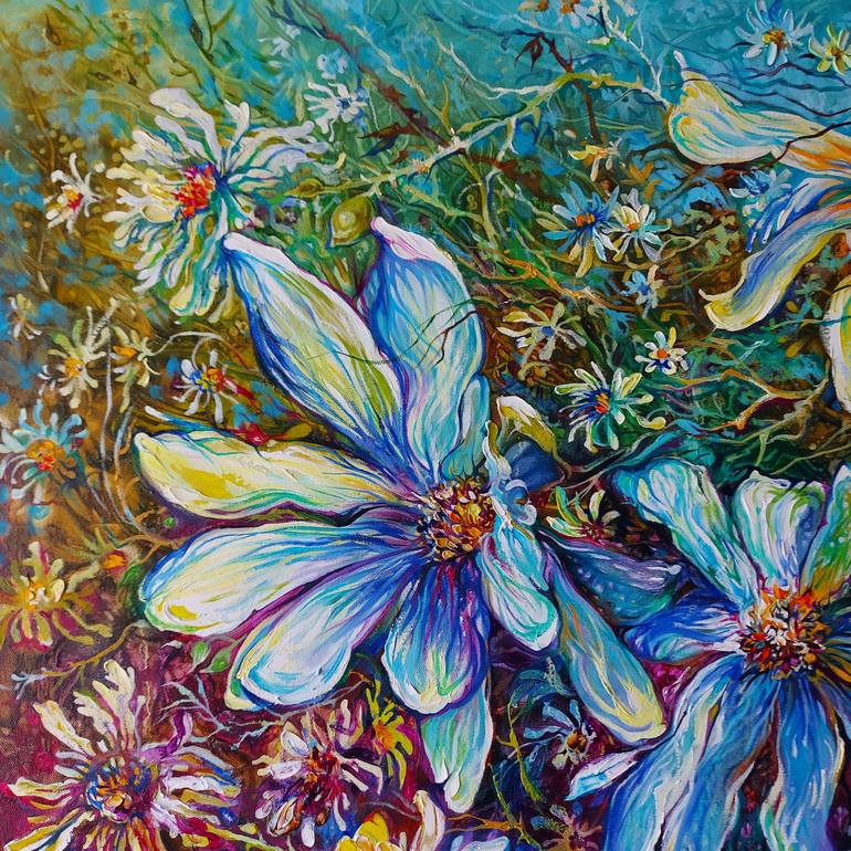 Original Impressionism Floral Painting by Lada Stukan