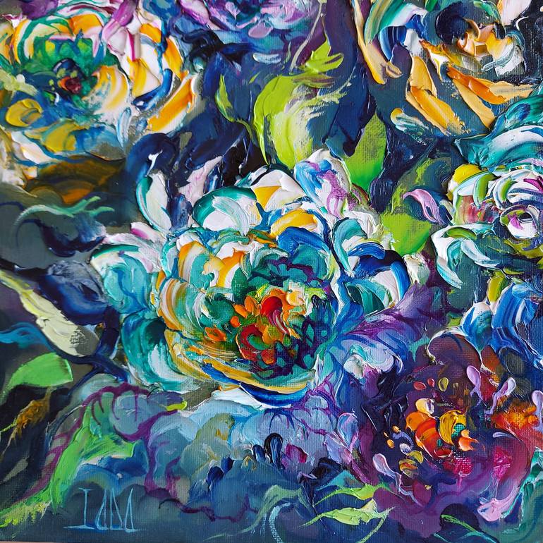 Original Impressionism Floral Painting by Lada Stukan