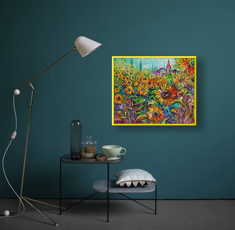 Original Art Deco Landscape Painting by Lada Stukan