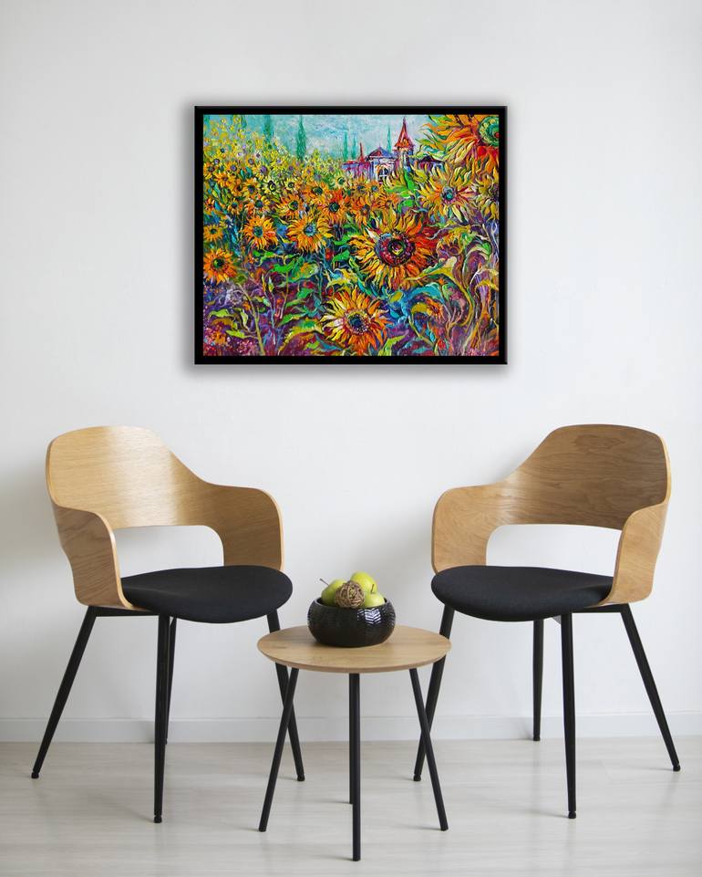 Original Art Deco Landscape Painting by Lada Stukan