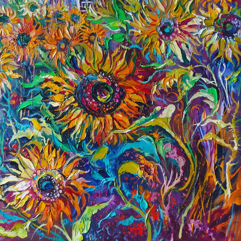 Original Art Deco Landscape Painting by Lada Stukan