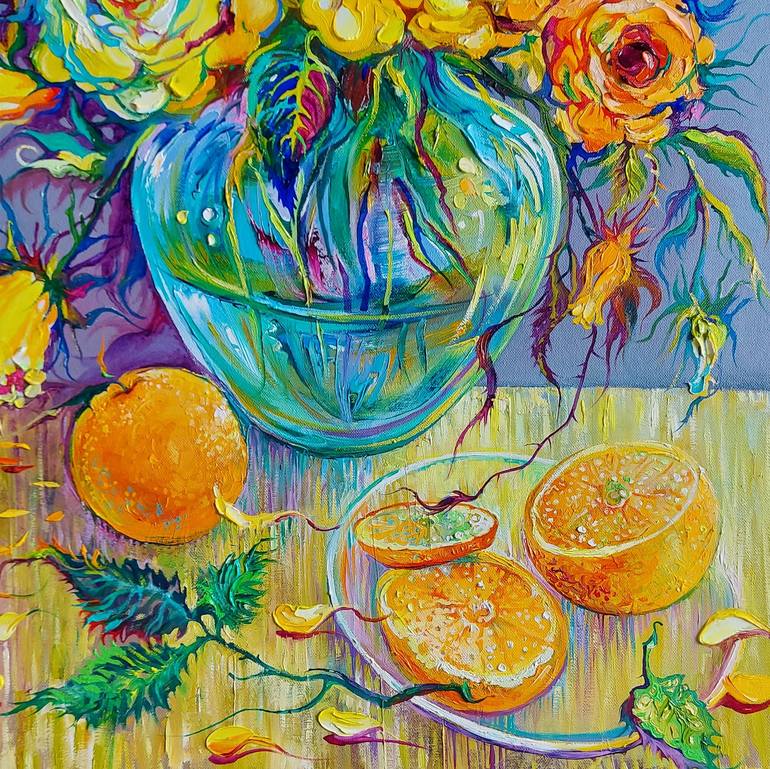 Original Impressionism Still Life Painting by Lada Stukan