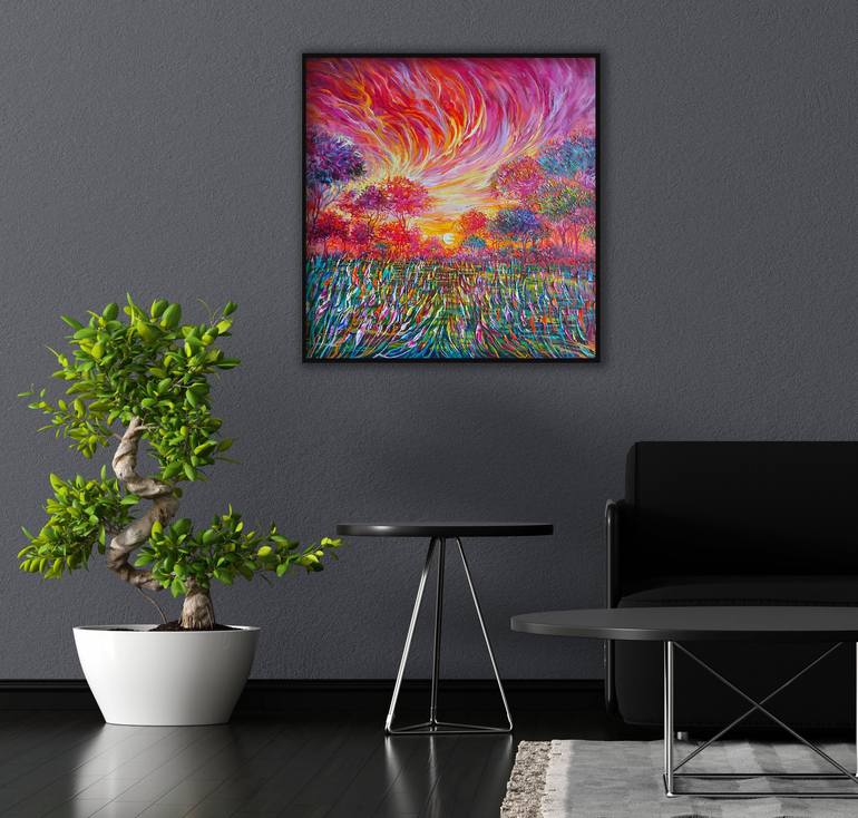 Original Abstract Landscape Painting by Lada Stukan