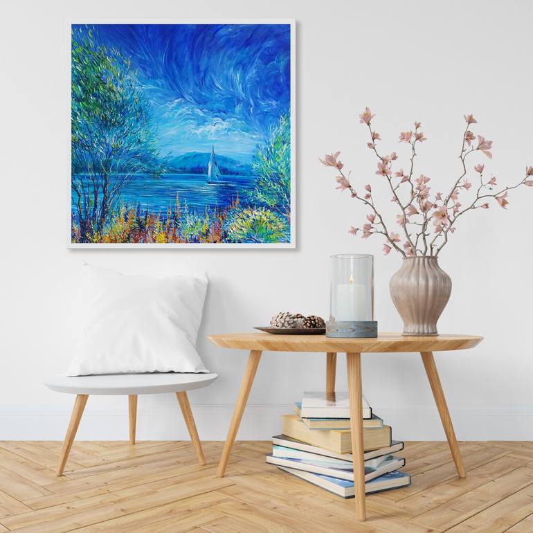 Original Impressionism Landscape Painting by Lada Stukan