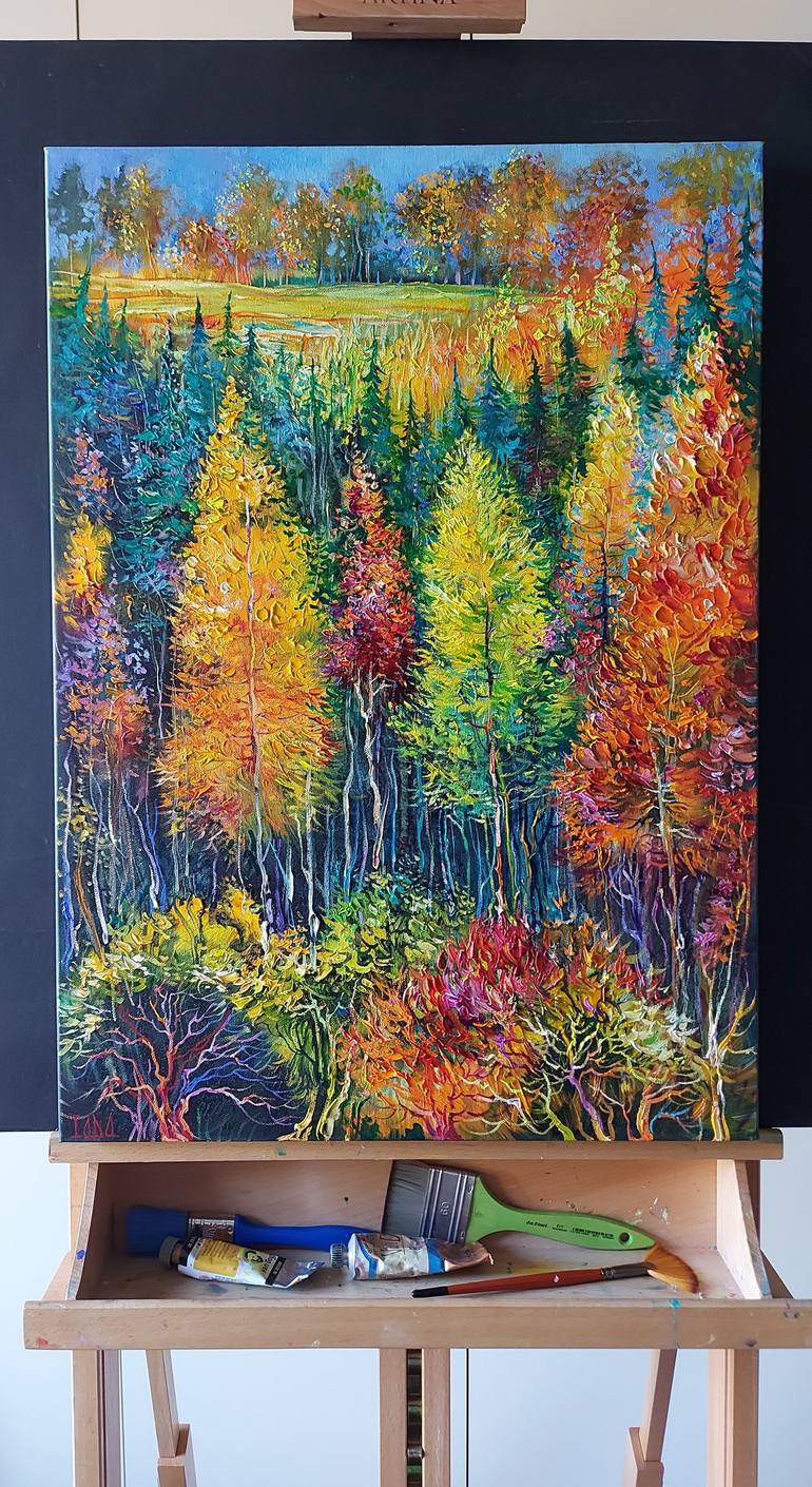 Original Impressionism Landscape Painting by Lada Stukan