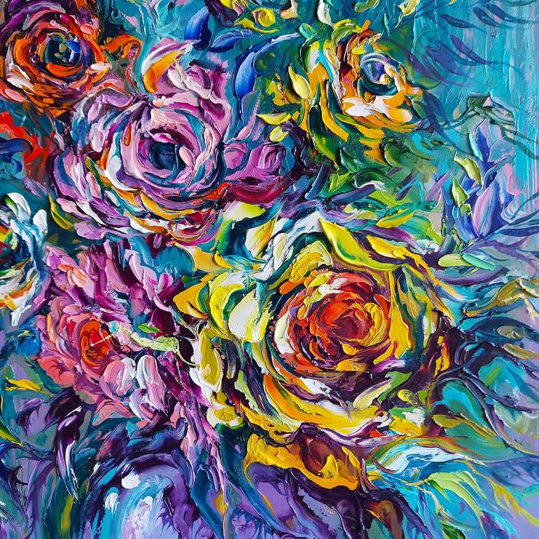 Original Floral Painting by Lada Stukan