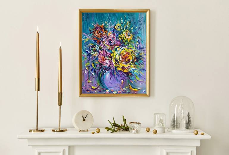 Original Impressionism Floral Painting by Lada Stukan