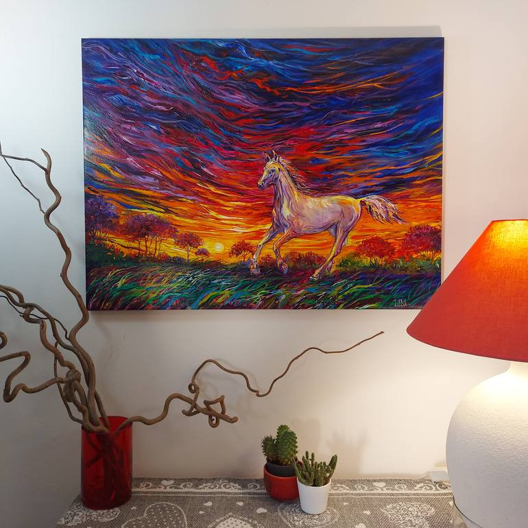 Original Abstract Expressionism Landscape Painting by Lada Stukan