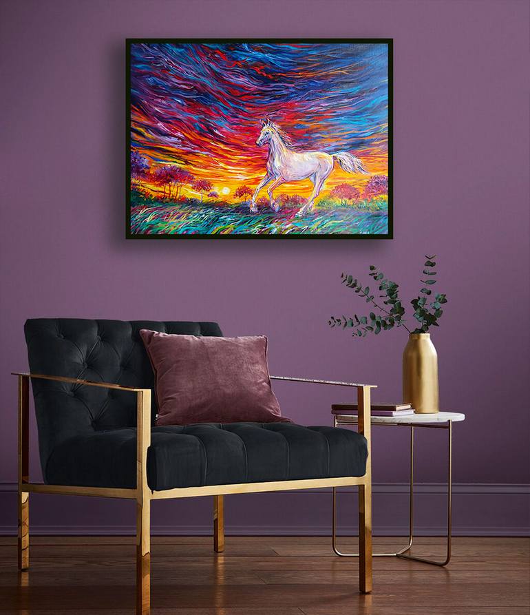 Original Abstract Expressionism Landscape Painting by Lada Stukan