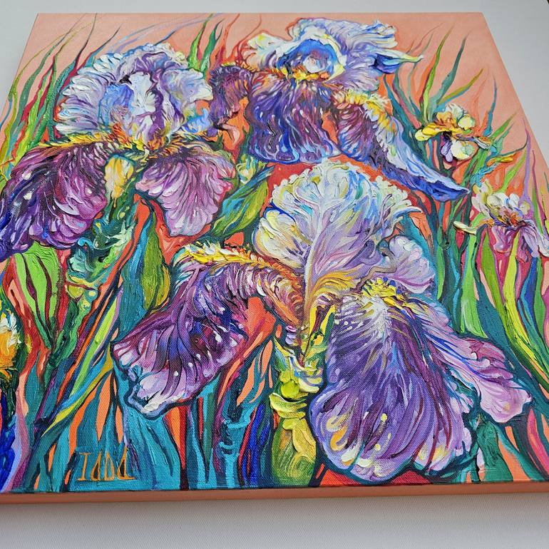 Original Art Deco Floral Painting by Lada Stukan