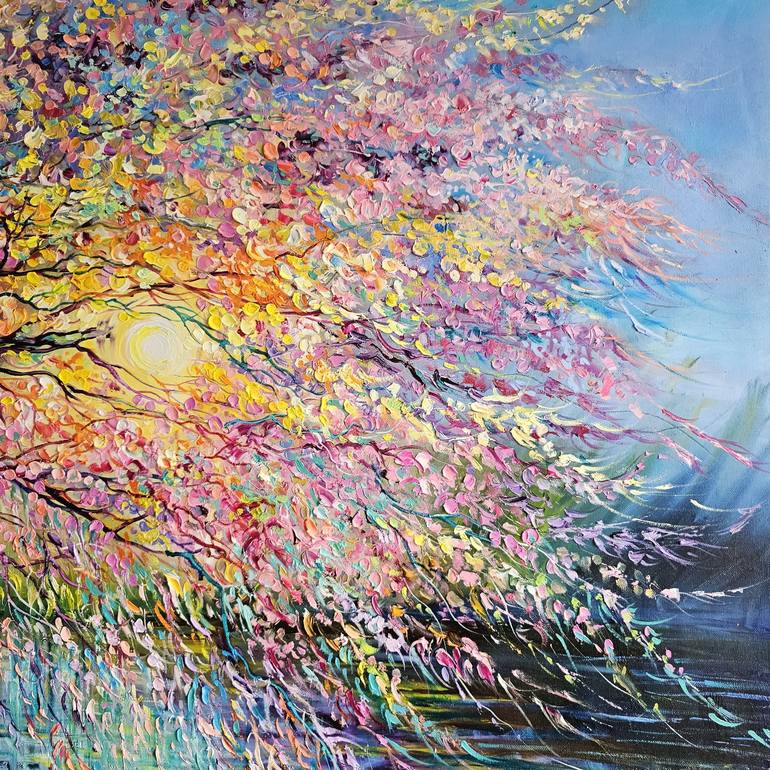 Original Impressionism Landscape Painting by Lada Stukan