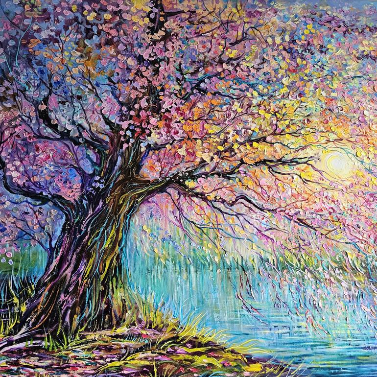 Original Impressionism Landscape Painting by Lada Stukan