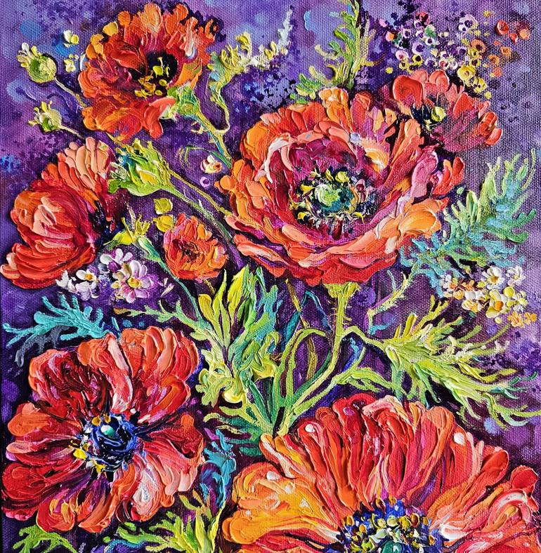 Original Floral Painting by Lada Stukan