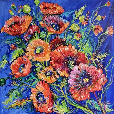 Original Art Deco Floral Paintings by Lada Stukan