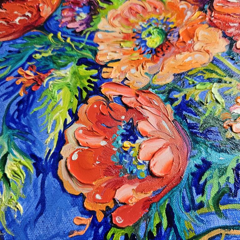 Original Art Deco Floral Painting by Lada Stukan