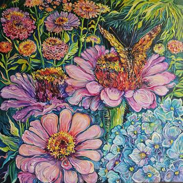 Original Impressionism Floral Paintings by Lada Stukan