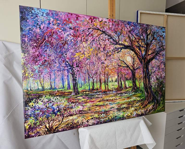 Original Impressionism Landscape Painting by Lada Stukan