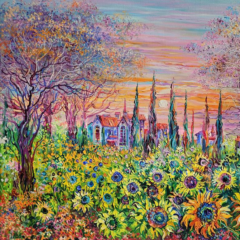 Original Neo-impressionism Landscape Painting by Lada Stukan