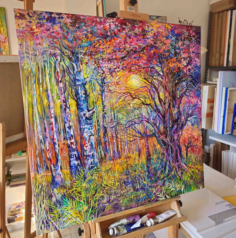 Original Impressionism Landscape Painting by Lada Stukan