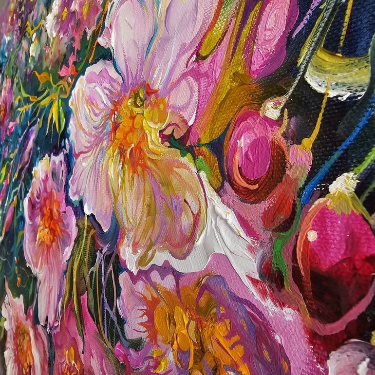 Original Abstract Expressionism Floral Painting by Lada Stukan